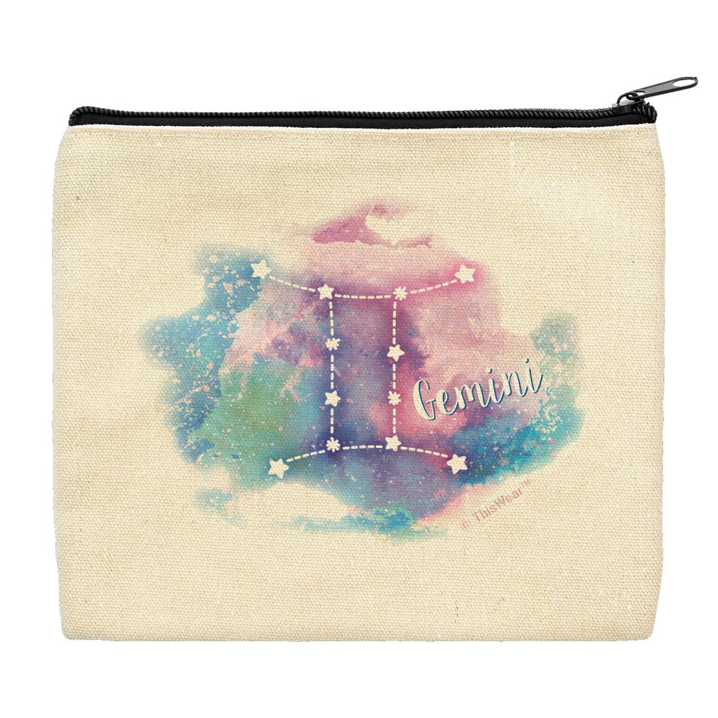 woven astrology zip pouch