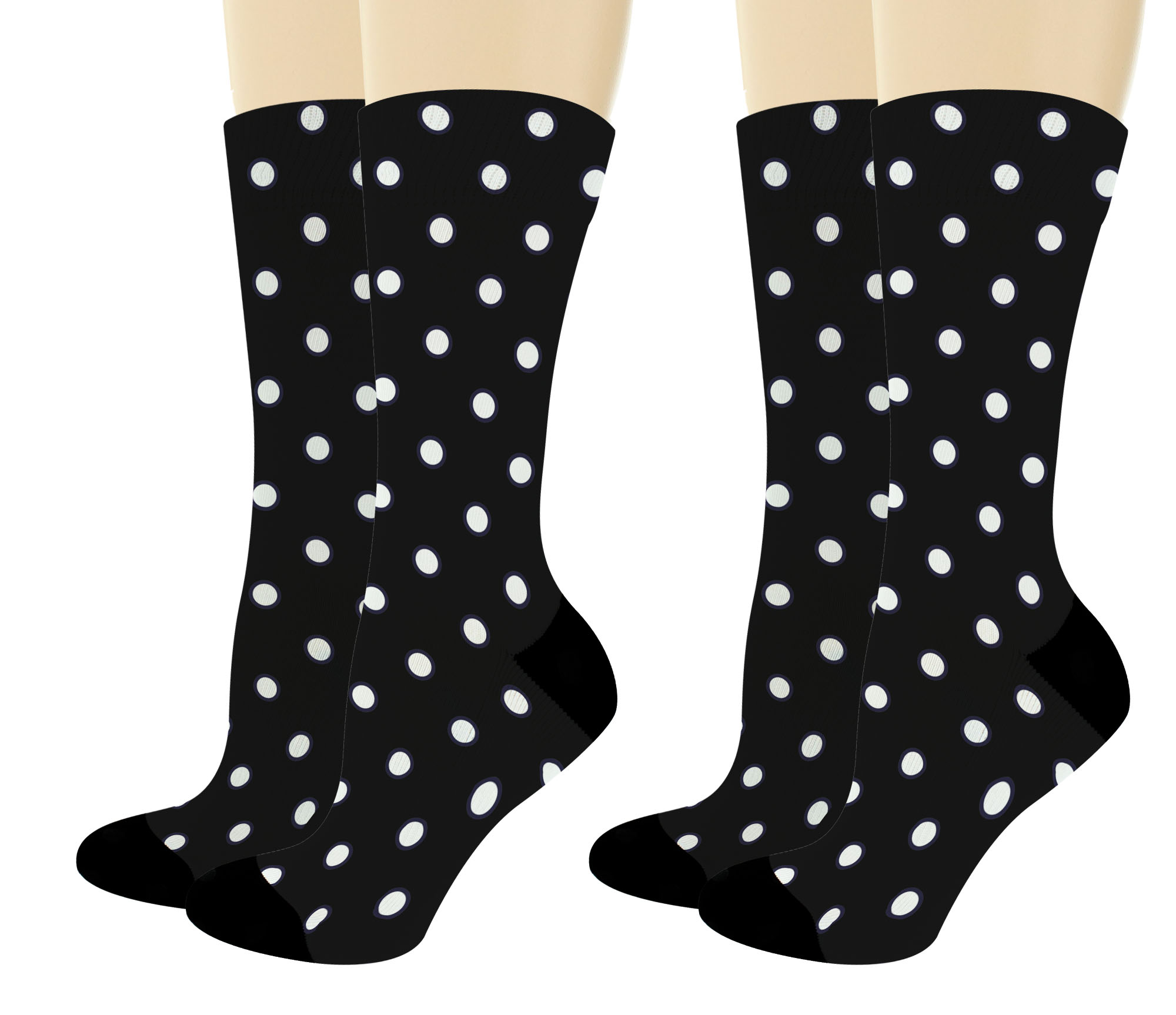 Patterned Socks Black Polka Dot Socks for Women & Men Cool Novelty Crew