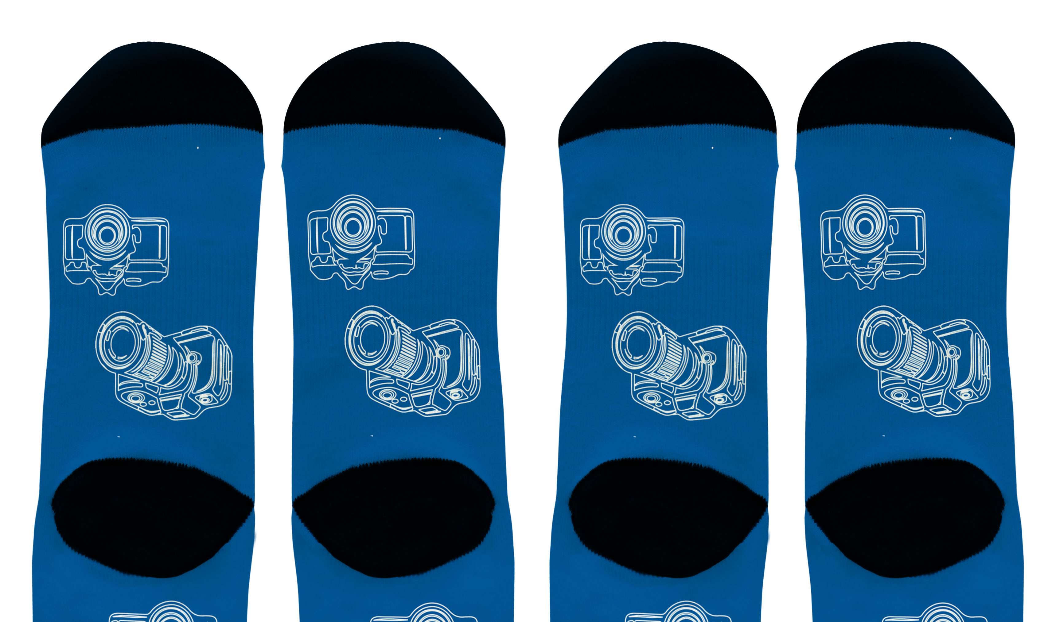 Photographer Gifts Camera Socks Blue & White Sketch Camera Novelty Crew Socks eBay