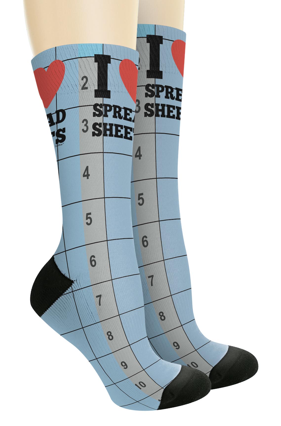 Accounting Socks I Love Spreadsheets Data Nerd Novelty Crew Socks eBay