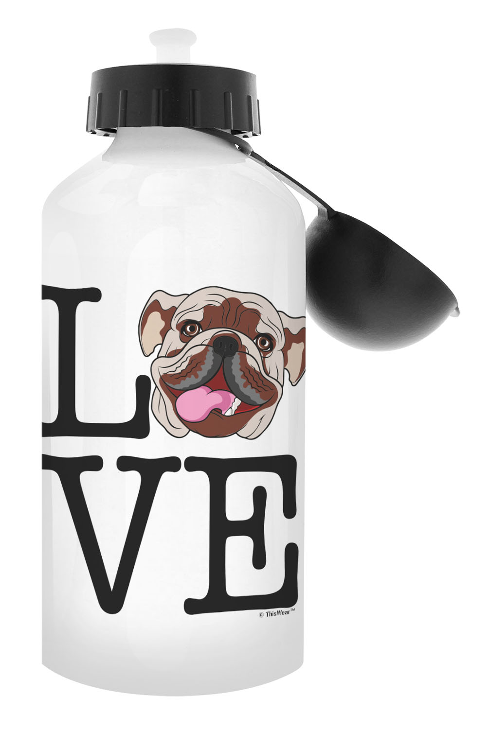 Bulldog Anglais cadeau amour Bulldog bouteille d/'eau en aluminium aluminium Bouteille d/'eau
